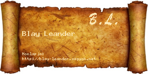 Blay Leander névjegykártya
